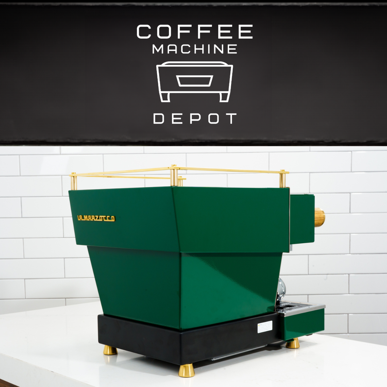 Custom La Marzocco Linea Mini R Home Espresso Machine- Full Hunter Green & Brass