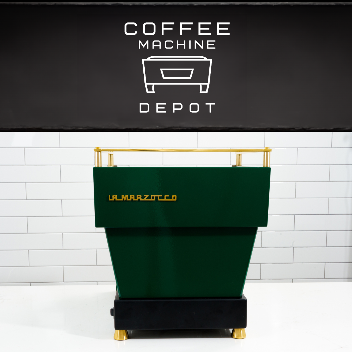 Custom La Marzocco Linea Mini R Home Espresso Machine- Full Hunter Green & Brass