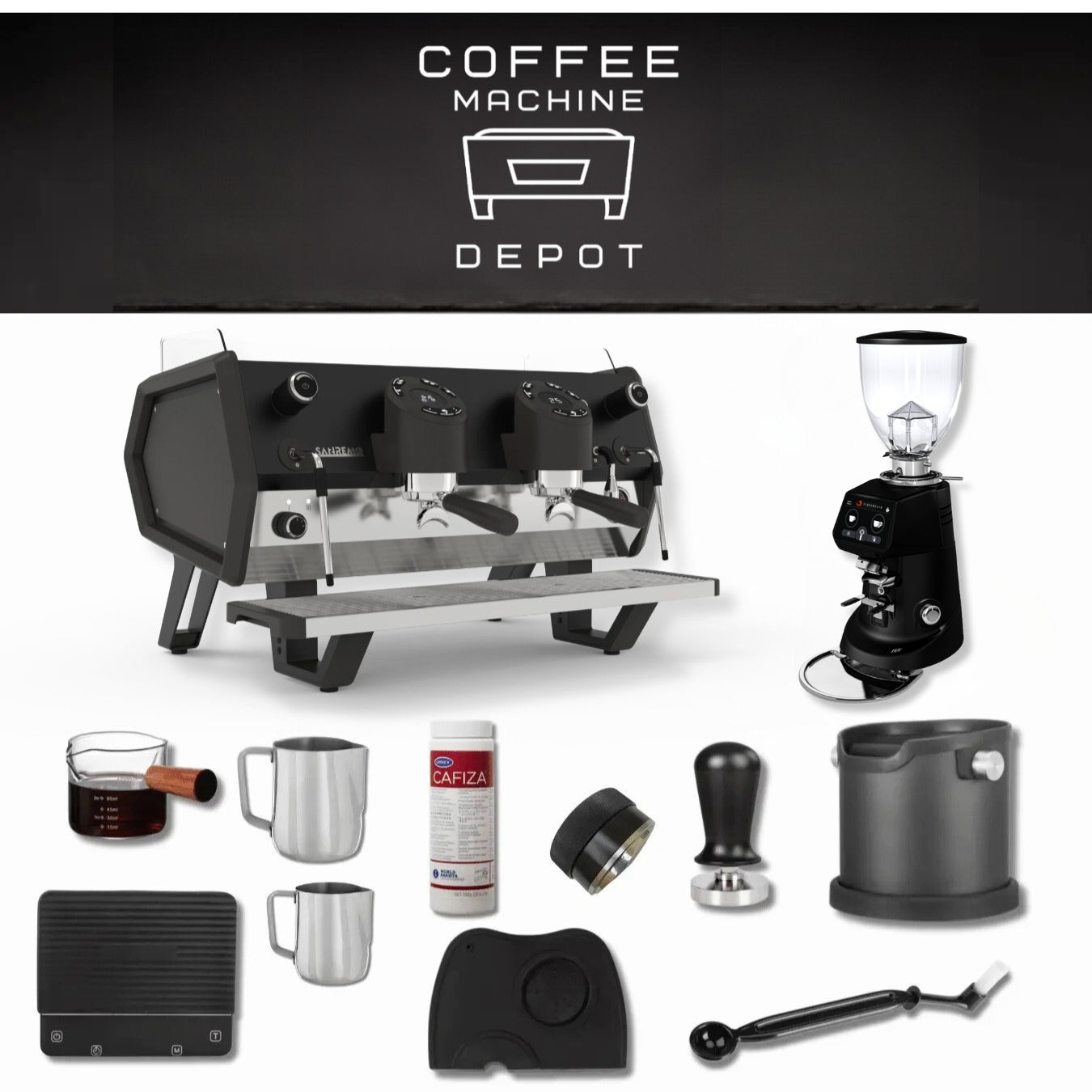 Sanremo-D8-Commercial-Espresso-Machine & Fiorenzato-F64-E-Grinder-Combo-Package