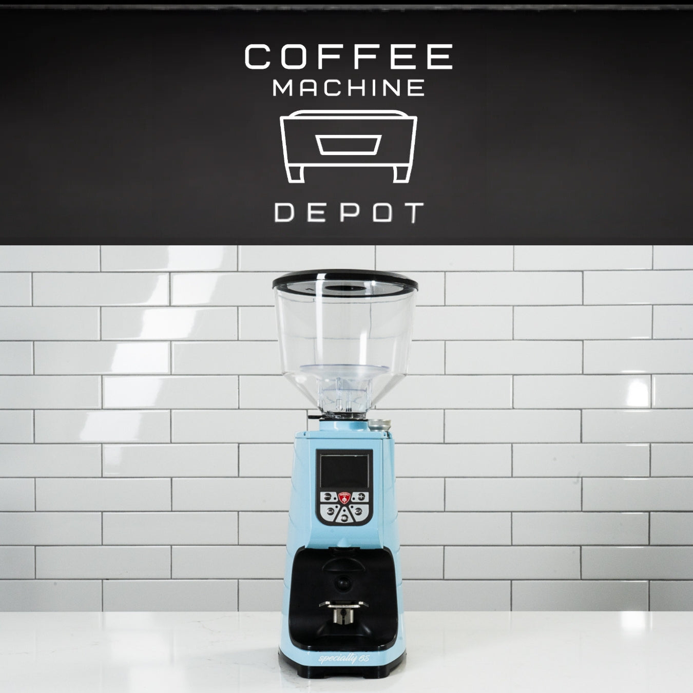 Eureka Atom specialty 65 Commercial Grinder - Sky Blue