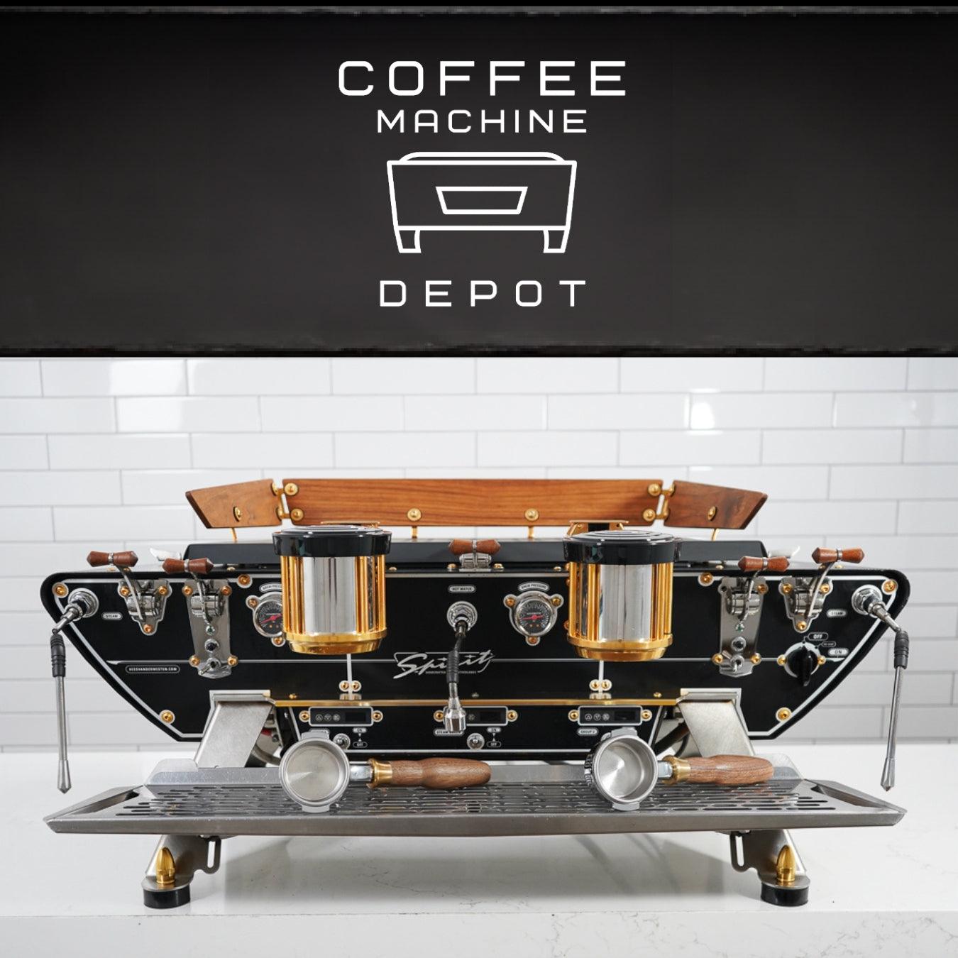 Kees Van Der Westen - Spirit 2 Group AV Commercial Espresso Machine - Fully Custom Black/Brass/Wood