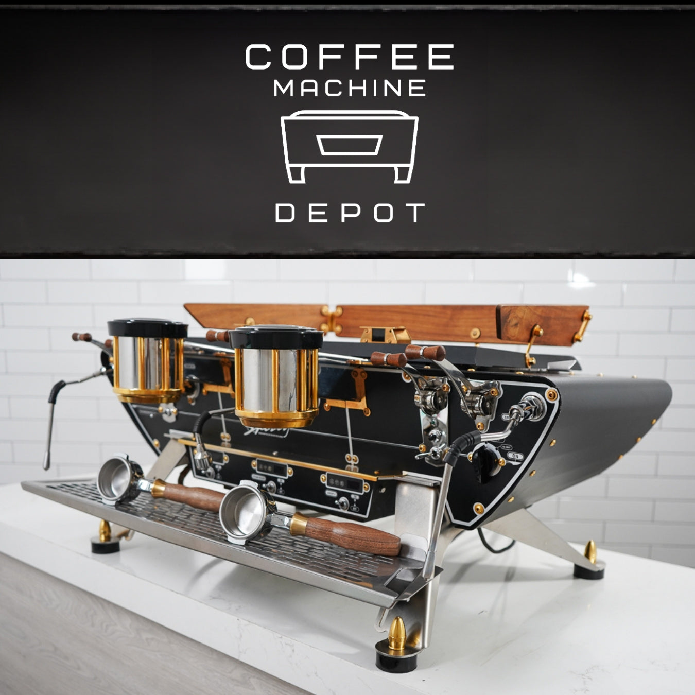 Kees Van Der Westen - Spirit 2 Group AV Commercial Espresso Machine - Fully Custom Black/Brass/Wood