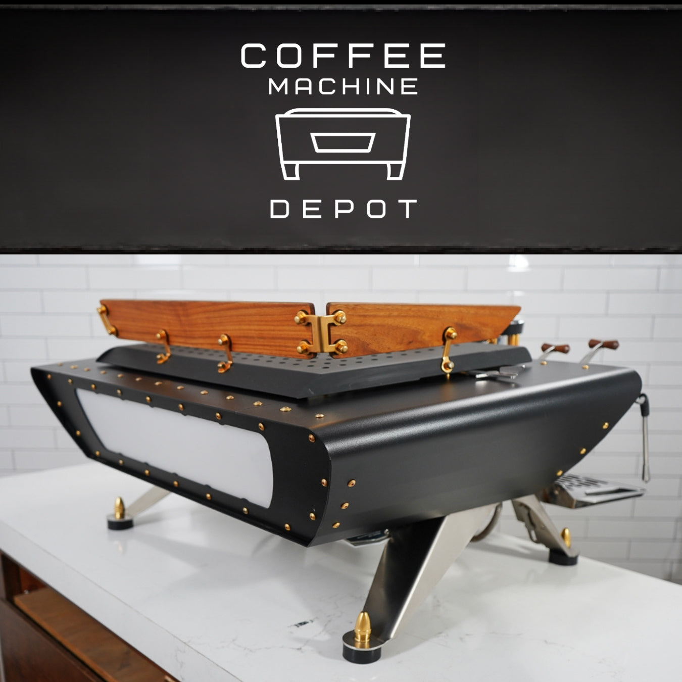 Kees Van Der Westen - Spirit 2 Group AV Commercial Espresso Machine - Fully Custom Black/Brass/Wood