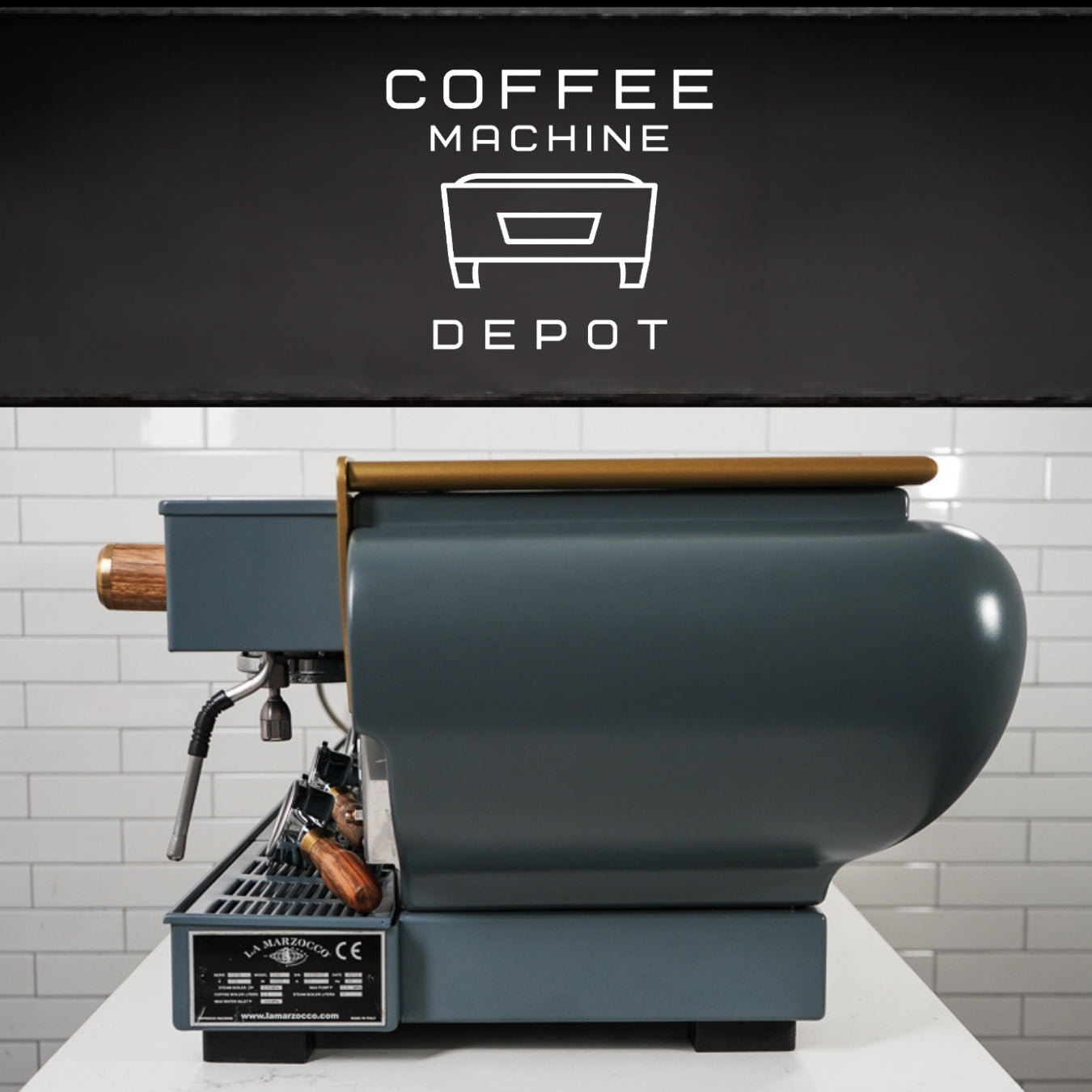 La Marzocco - FB70 3 Group Commercial Espresso Machine - Custom Grey with Wood & Brass *LEAD TIME:4-6 WEEKS*