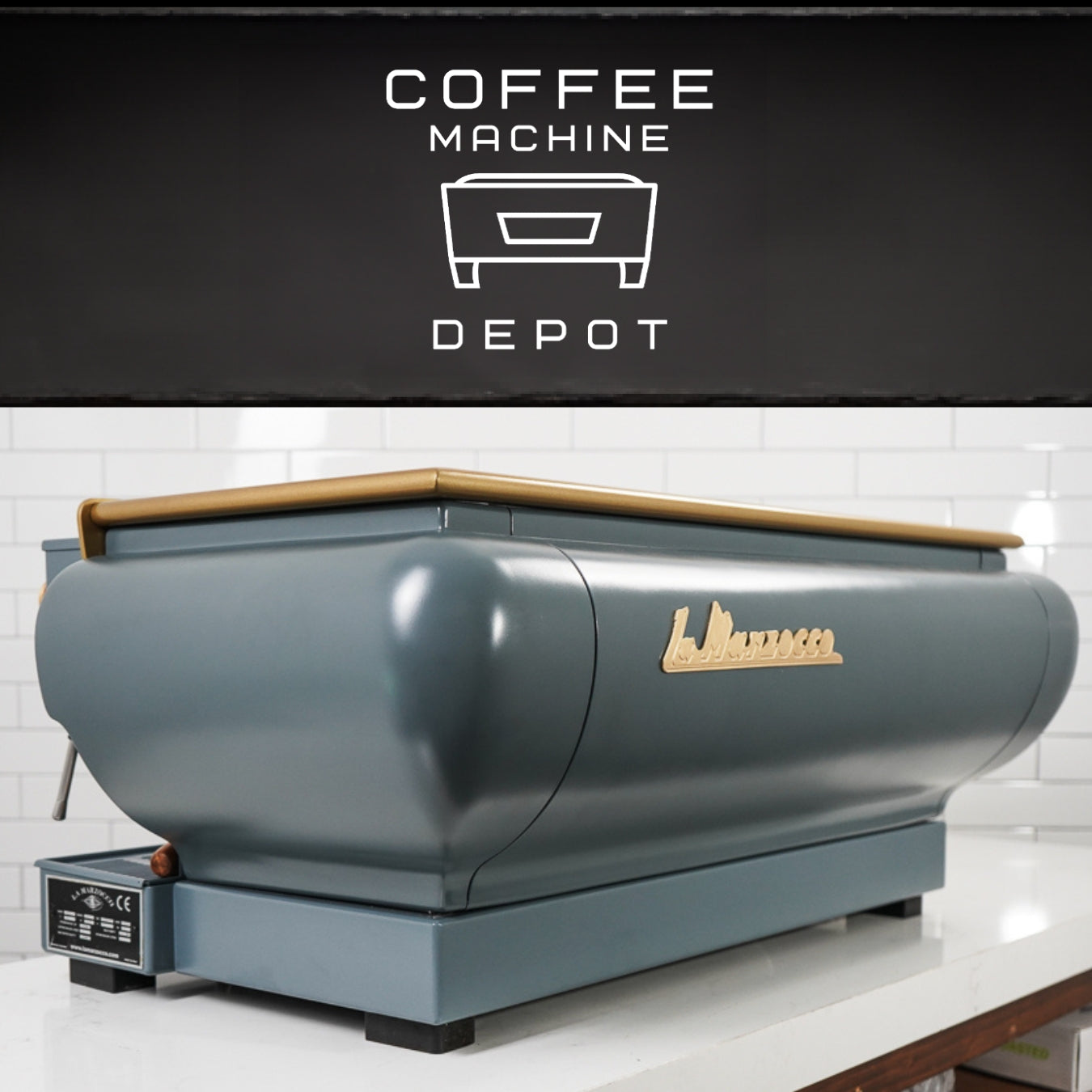 La Marzocco - FB70 3 Group Commercial Espresso Machine - Custom Grey with Wood & Brass *LEAD TIME:4-6 WEEKS*