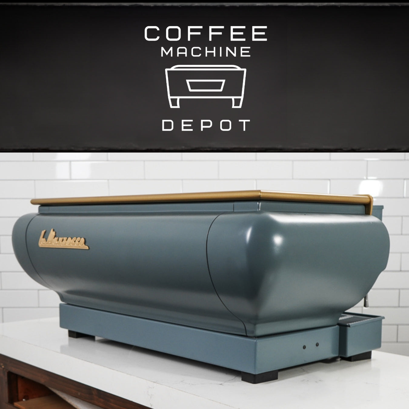 La Marzocco - FB70 3 Group Commercial Espresso Machine - Custom Grey with Wood & Brass *LEAD TIME:4-6 WEEKS*