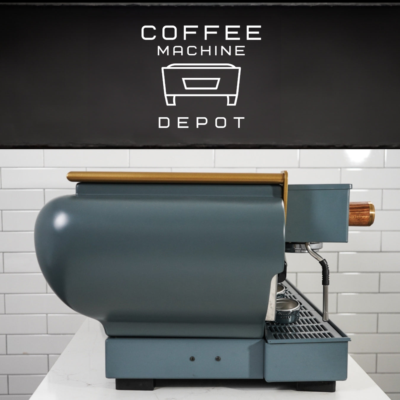 La Marzocco - FB70 3 Group Commercial Espresso Machine - Custom Grey with Wood & Brass *LEAD TIME:4-6 WEEKS*