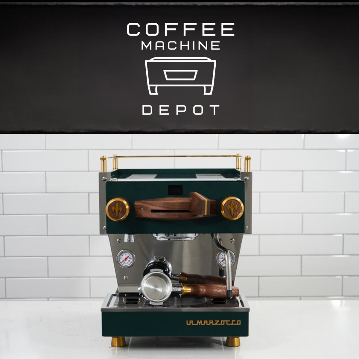 La Marzocco - Linea Mini R - Fully Custom Dark Forest Green with Brass & Wood