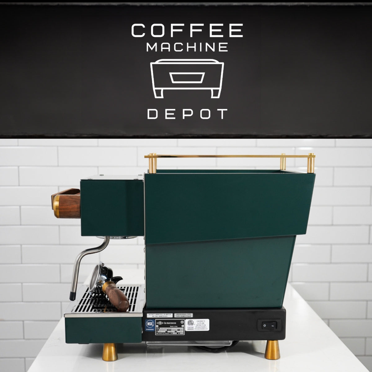 La Marzocco - Linea Mini R - Fully Custom Dark Forest Green with Brass & Wood