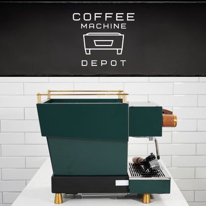 La Marzocco - Linea Mini R - Fully Custom Dark Forest Green with Brass & Wood