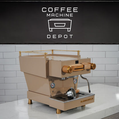 La Marzocco - Linea Mini R- Fully Custom Sand with Gold Accents & Light Oak Wood Kit Espresso Machine