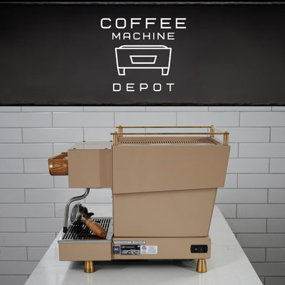 La Marzocco - Linea Mini R- Fully Custom Sand with Gold Accents & Light Oak Wood Kit Espresso Machine