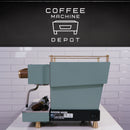 La Marzocco Linea Mini R- Custom Vintage Green with Walnut and Brass Home Espresso Machine