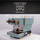 La Marzocco Linea Mini R- Custom Vintage Green with Walnut and Brass Home Espresso Machine