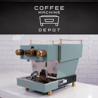 La Marzocco Linea Mini R- Custom Vintage Green with Walnut and Brass Home Espresso Machine
