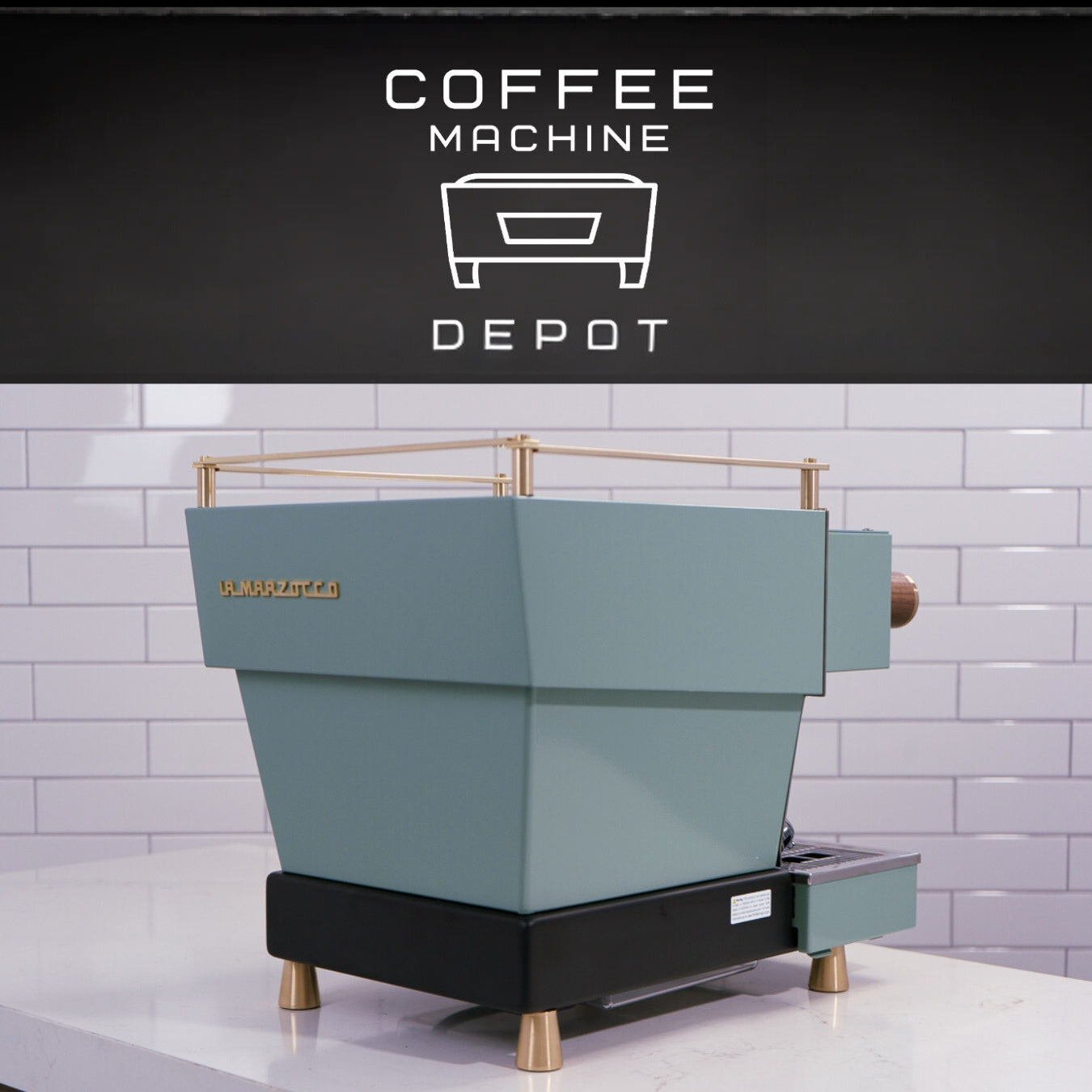 La Marzocco Linea Mini R- Custom Vintage Green with Walnut and Brass Home Espresso Machine