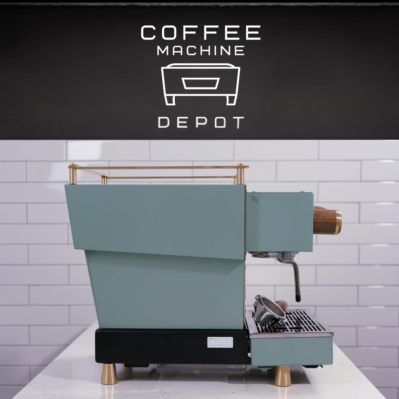 La Marzocco Linea Mini R- Custom Vintage Green with Walnut and Brass Home Espresso Machine