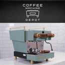 La Marzocco Linea Mini R- Custom Vintage Green with Walnut and Brass Home Espresso Machine