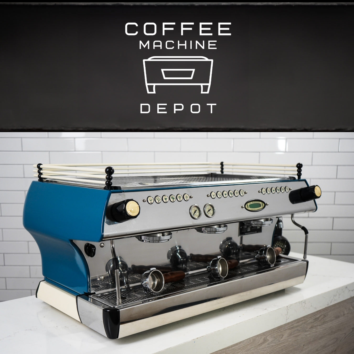 La Marzocco - FB80 AV 3 Group Espresso Machine – Custom Blue and Cream
