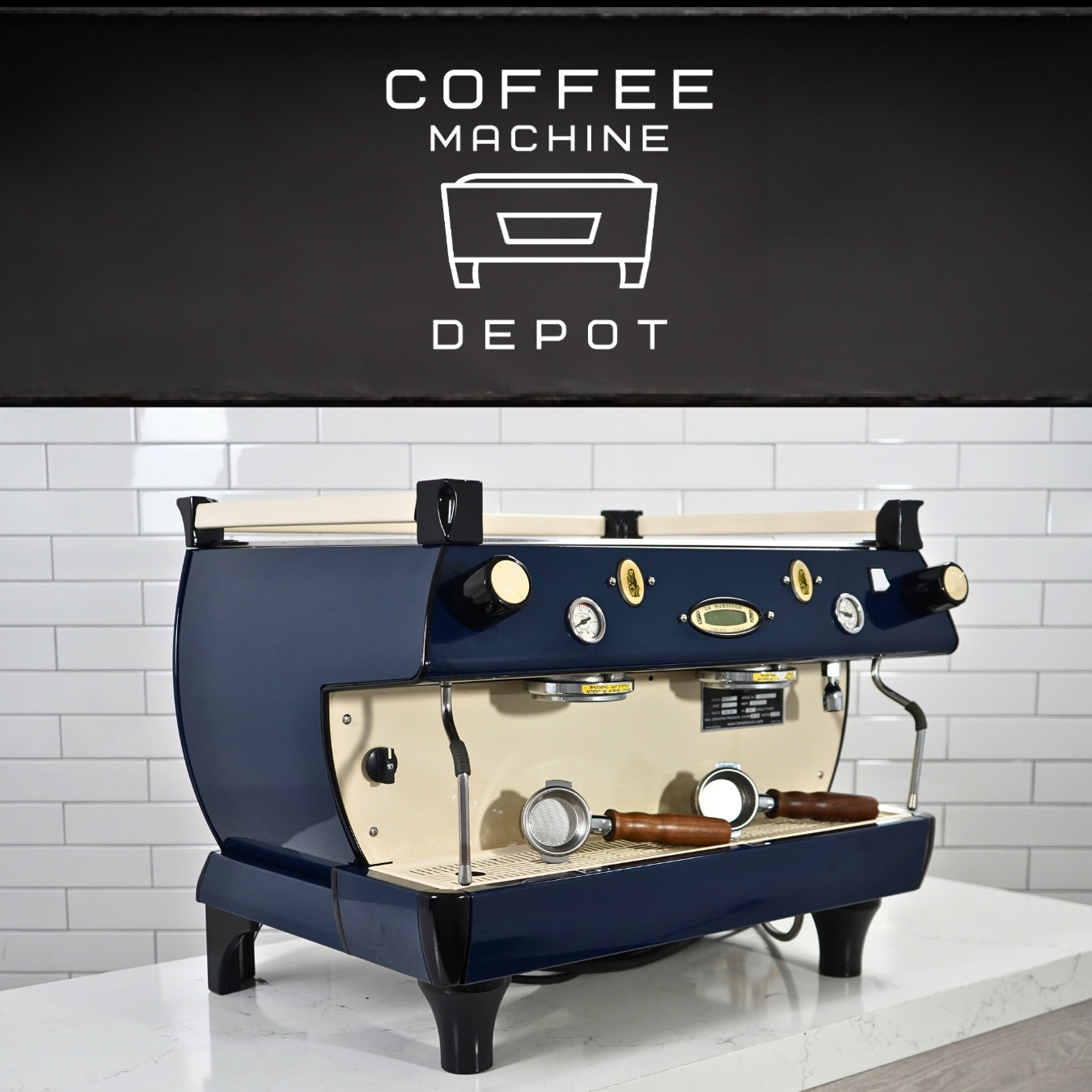 La Marzocco - GB5 EE 2 Group - Commercial Espresso Machine - Custom Dark Blue and Cream