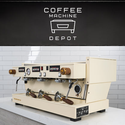La Marzocco - Linea Classic AV - 3 Group Custom Cream with Wood Commercial Espresso Machine