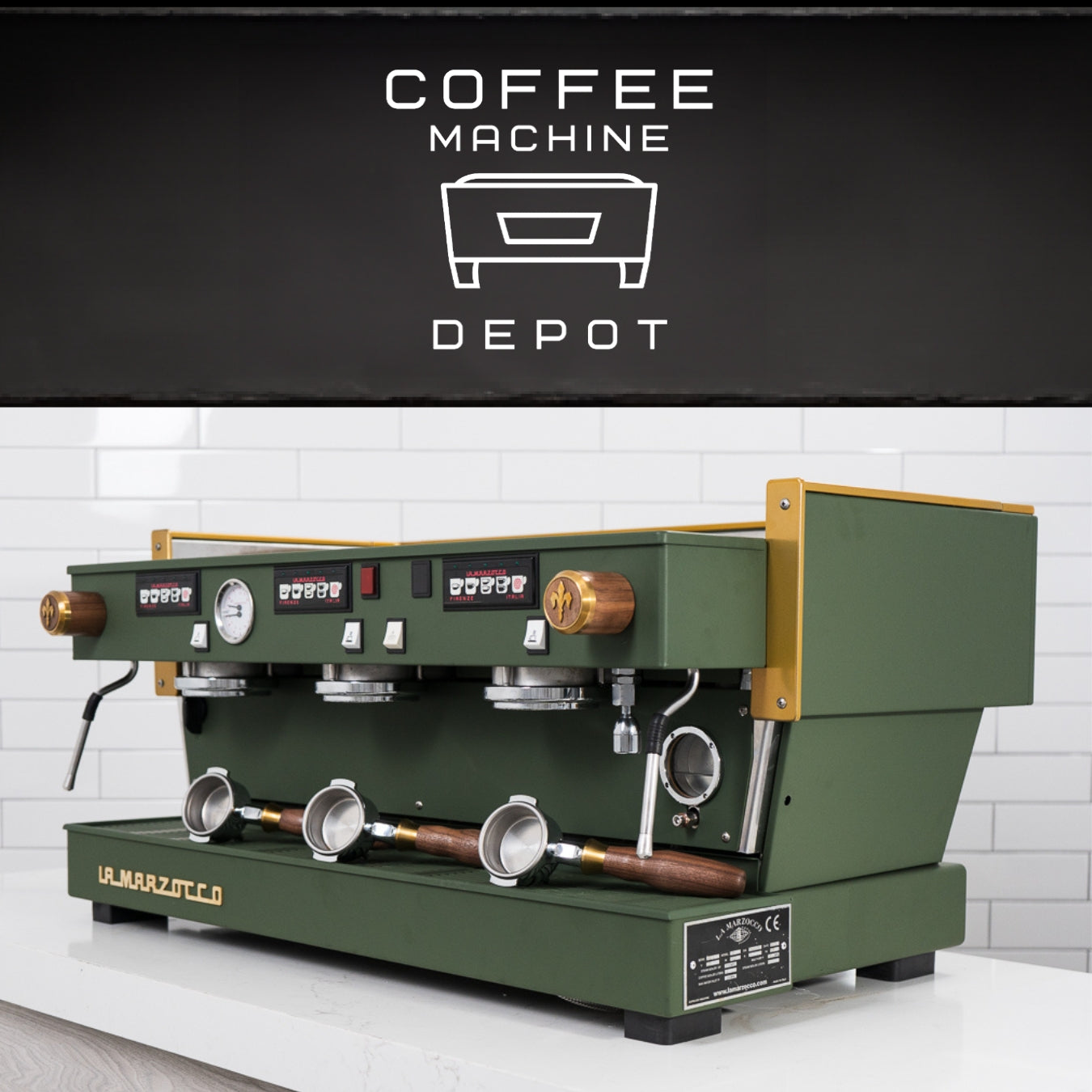 La Marzocco - Linea Classic AV 3 Group - Custom Green and Gold - 2015