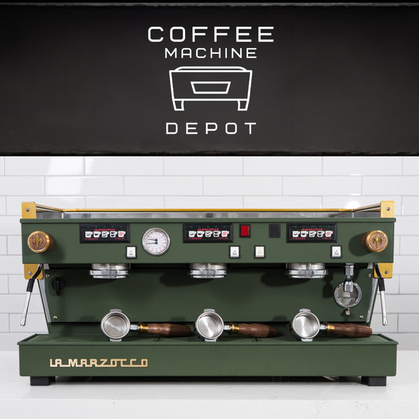 La Marzocco - Linea Classic AV 3 Group - Custom Green and Gold *6-8 WEEK LEAD TIME* alternate view