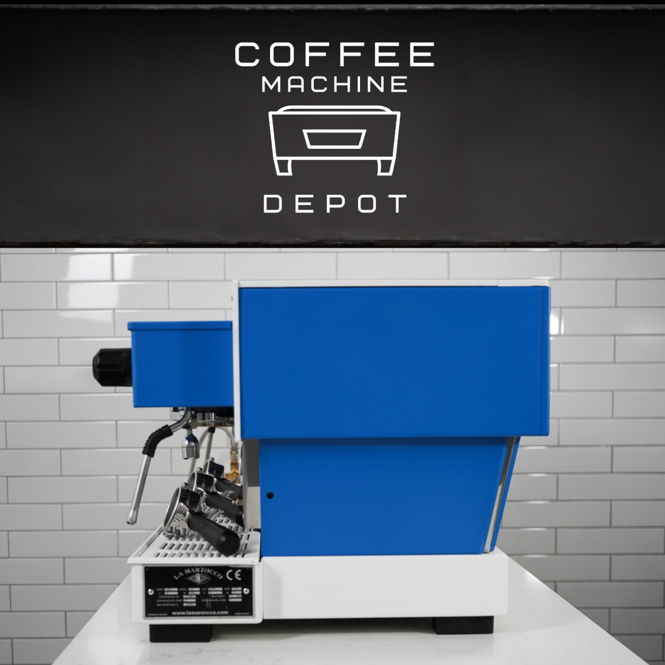 La Marzocco - Linea Classic AV 3 Group Commercial Espresso Machine - Custom White and Blue