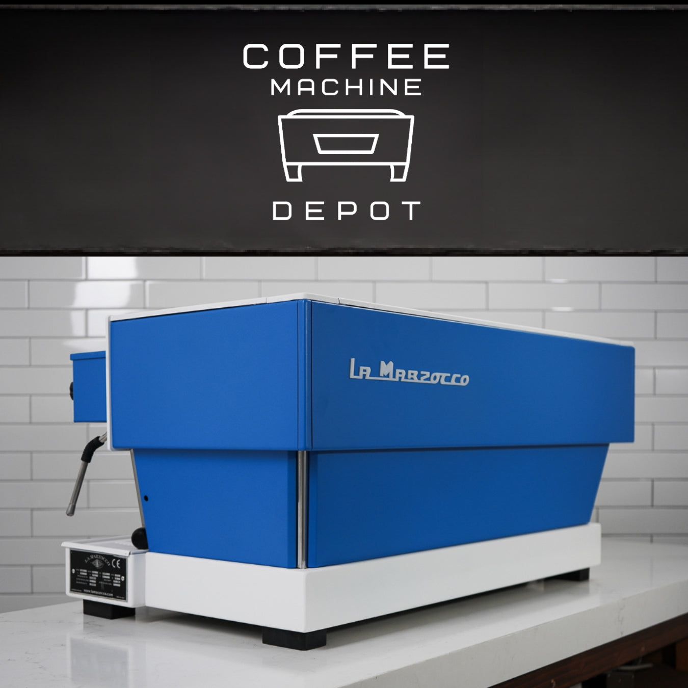 La Marzocco - Linea Classic AV 3 Group Commercial Espresso Machine - Custom White and Blue