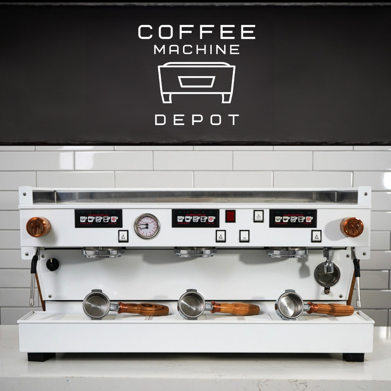 La Marzocco Linea Classic AV 3 Group Commercial Espresso Machine - CUSTOM White and Wood