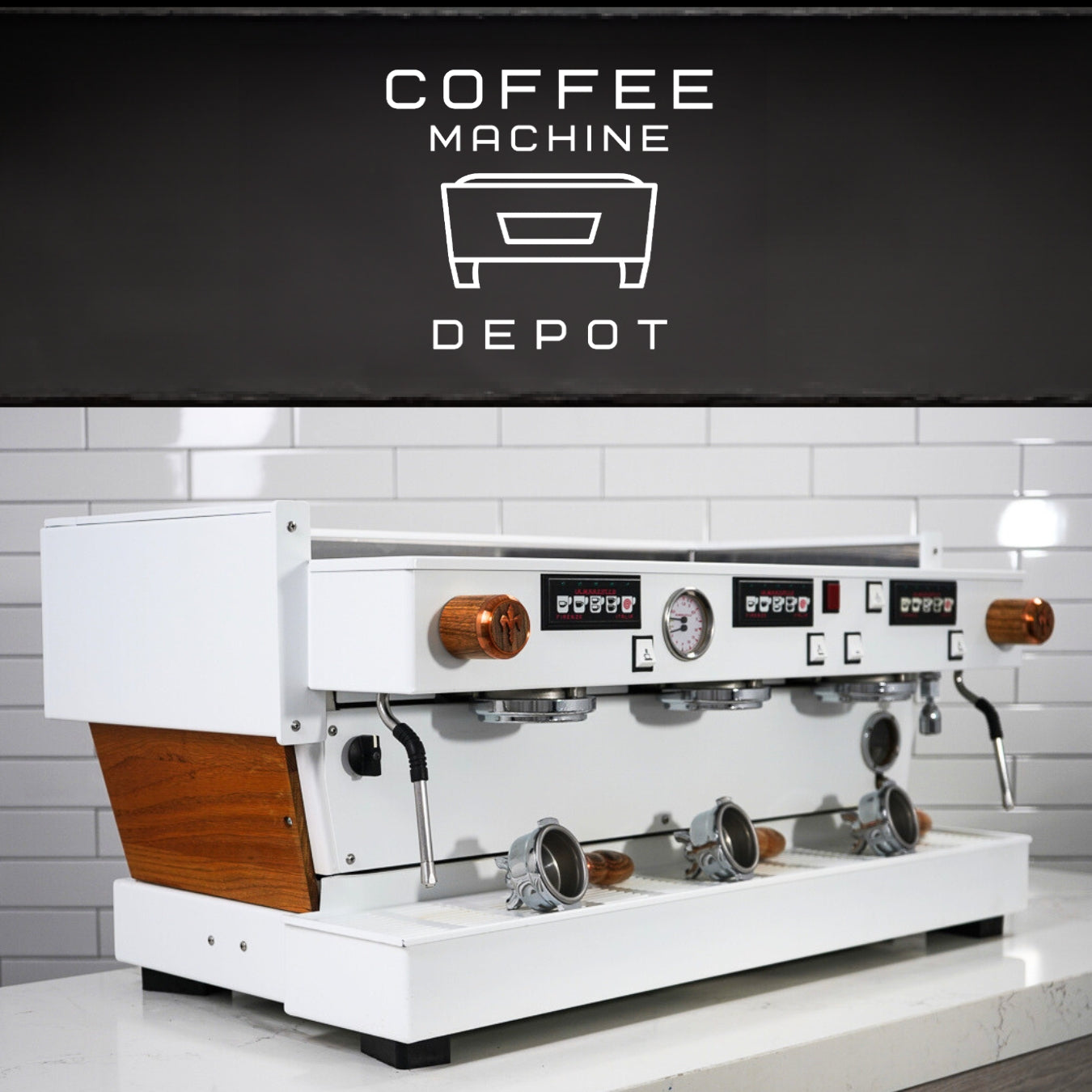 La Marzocco Linea Classic AV 3 Group Commercial Espresso Machine - CUSTOM White and Wood