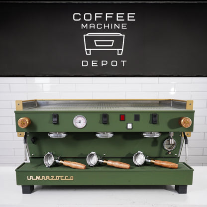 La Marzocco - Linea Classic EE 3 Group Commercial Espresso Machine - Fully Custom "Military" Green & Wood
