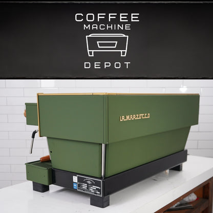La Marzocco - Linea Classic EE 3 Group Commercial Espresso Machine - Fully Custom "Military" Green & Wood
