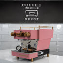 La Marzocco Linea Mini R- Custom Matte Pink with Walnut and Brass Home Espresso Machine