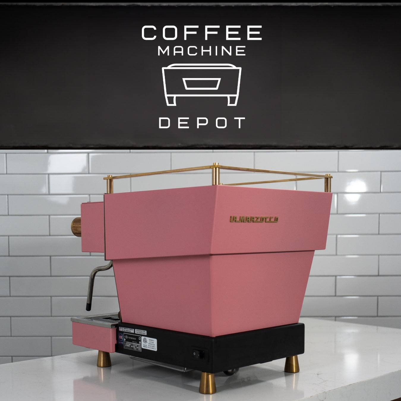 La Marzocco Linea Mini R- Custom Matte Pink with Walnut and Brass Home Espresso Machine