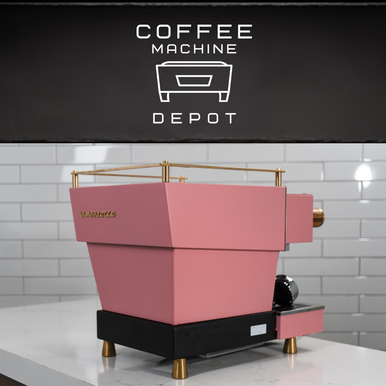 La Marzocco Linea Mini R- Custom Matte Pink with Walnut and Brass Home Espresso Machine