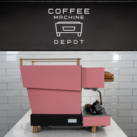 La Marzocco Linea Mini R- Custom Matte Pink with Walnut and Brass Home Espresso Machine