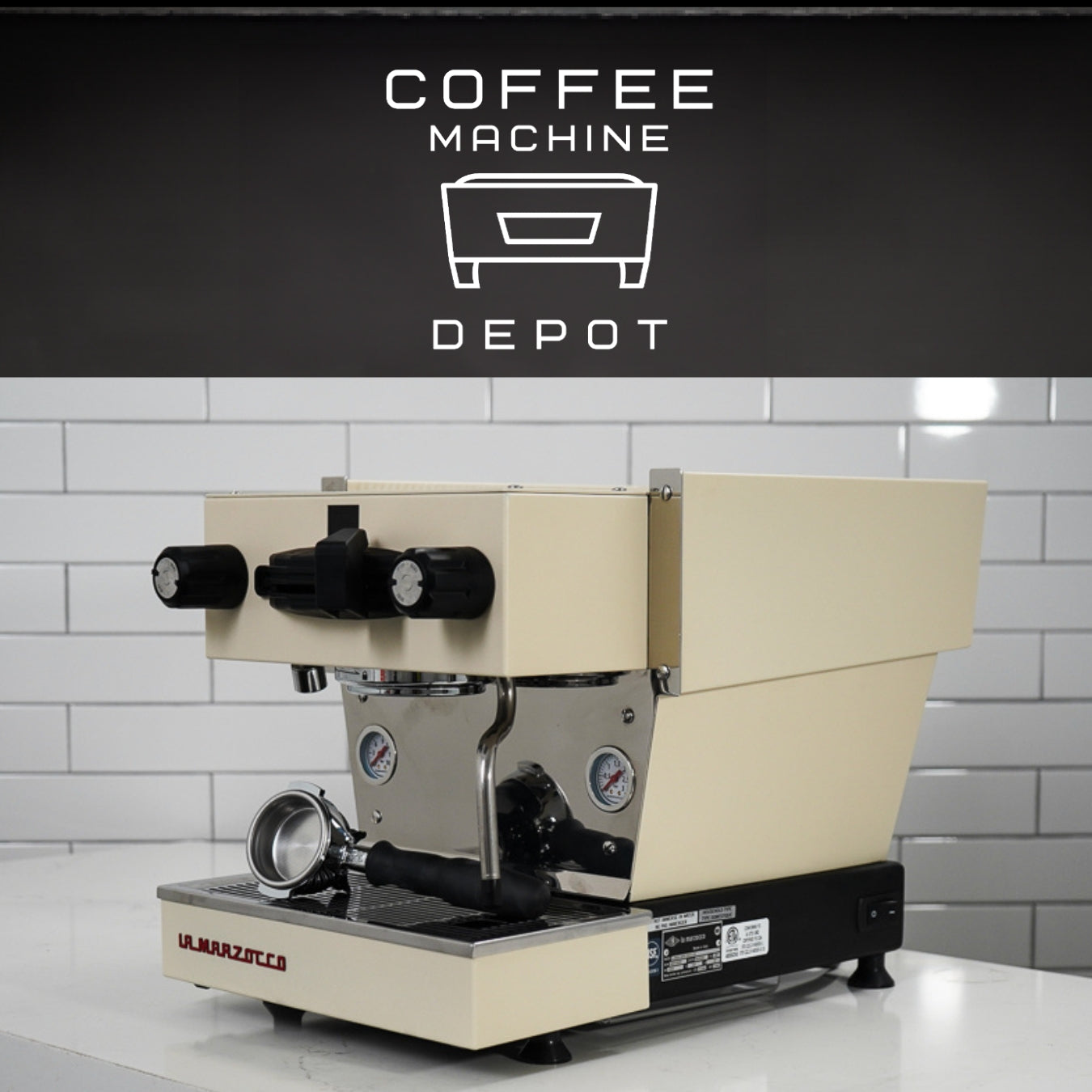 La Marzocco  - Linea Mini-R Home Espresso Machine - Custom Beige & Red Logo
