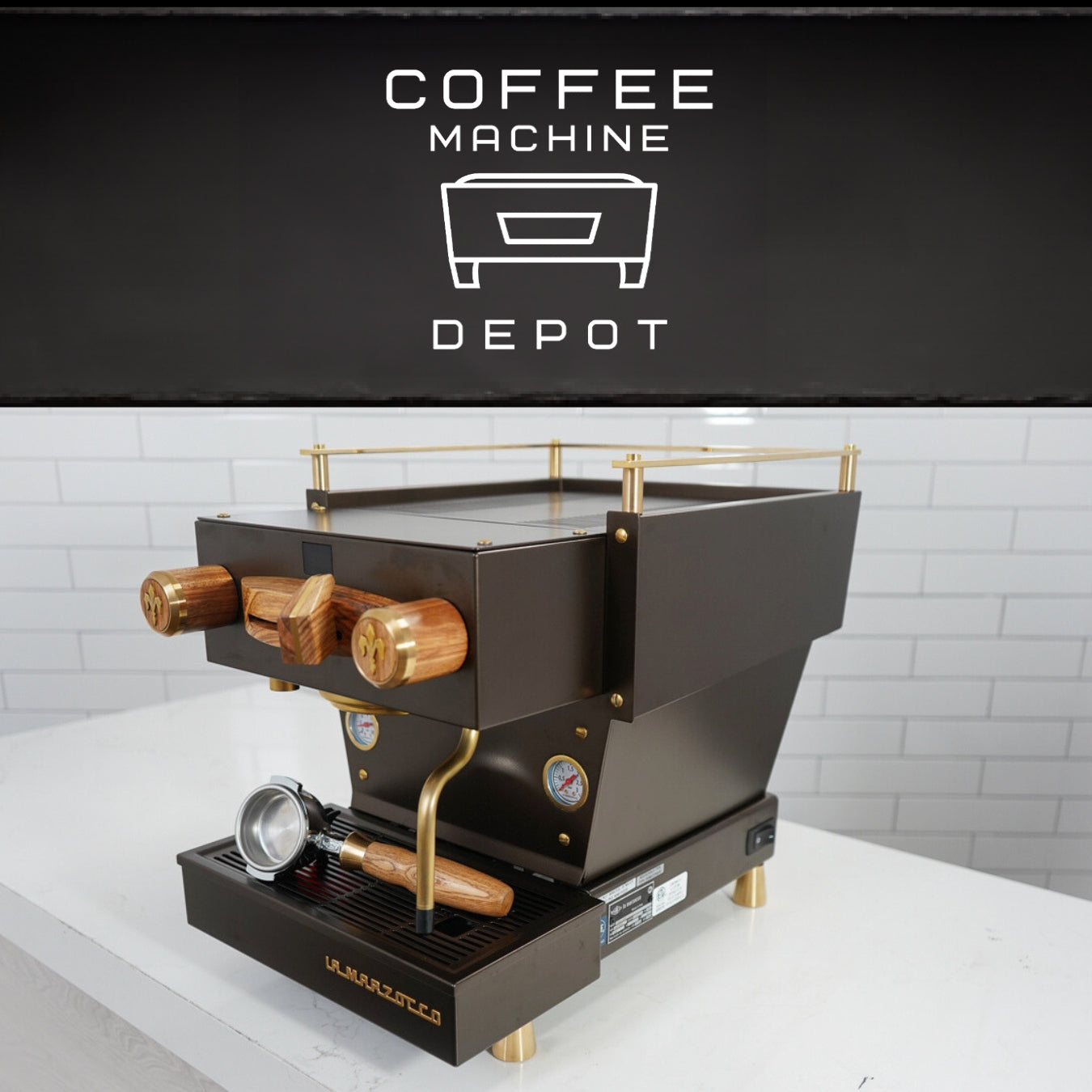 La Marzocco - Linea Mini R- Custom Metallic Bronze with Zebra Wood & Brass Home Espresso Machine