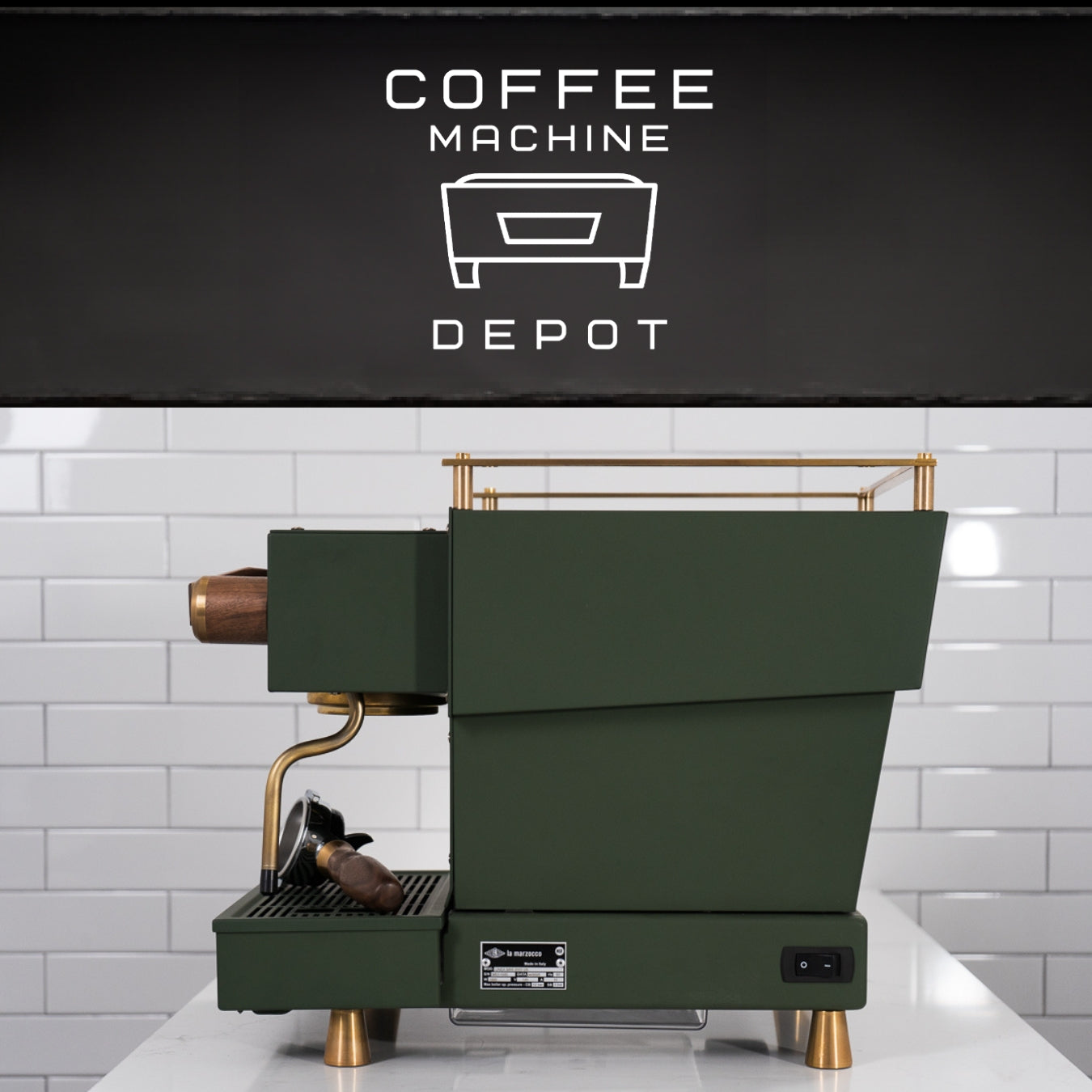 La Marzocco - Linea Mini R- Custom Dark Green with Dark Wood & Brass Home Espresso Machine