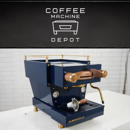 La Marzocco - Linea Mini R- Custom Navy Blue with Wood & Brass Home Espresso Machine