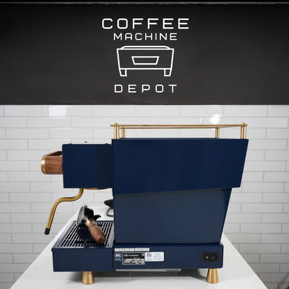 La Marzocco - Linea Mini R- Custom Navy Blue with Wood & Brass Home Espresso Machine