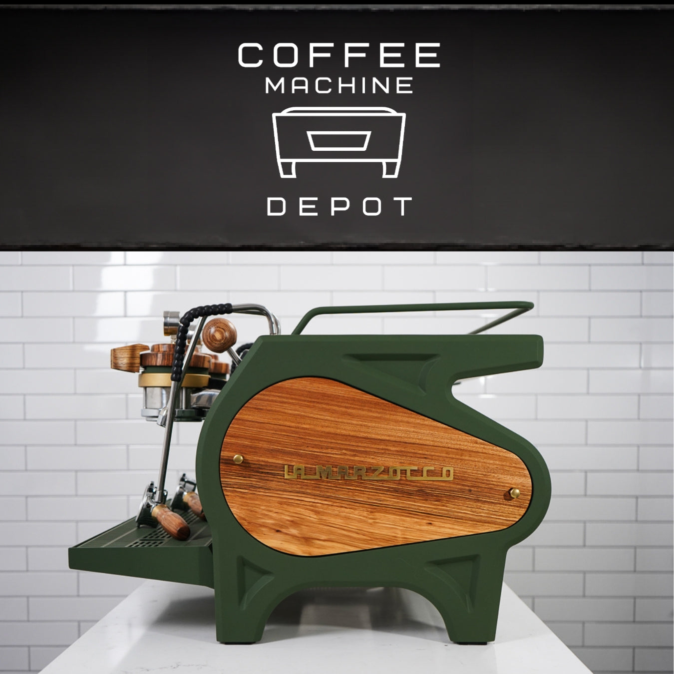 La Marzocco -  Strada MP 2 Group - Custom Military Green With Zebra wood/Brass