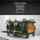 La Marzocco -  Strada MP 2 Group - Custom Military Green With Zebra wood/Brass