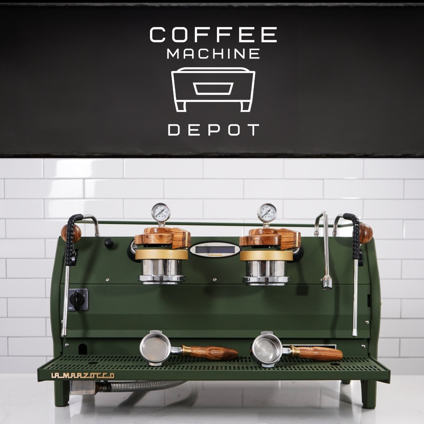La Marzocco -  Strada MP 2 Group - Custom Military Green With Zebra wood/Brass