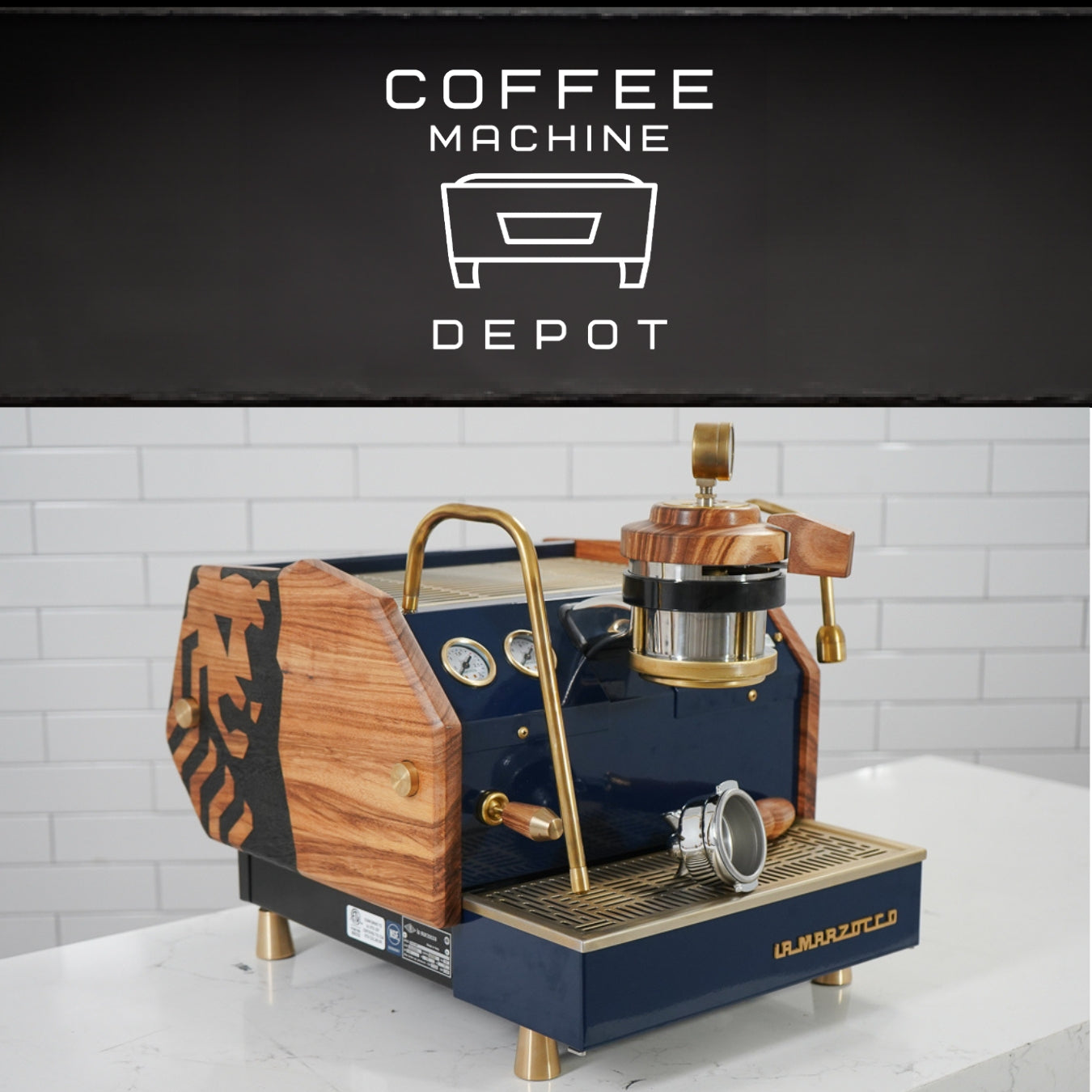 La Marzocco GS3 1 Group MP Espresso Machine- Custom Navy & Oak