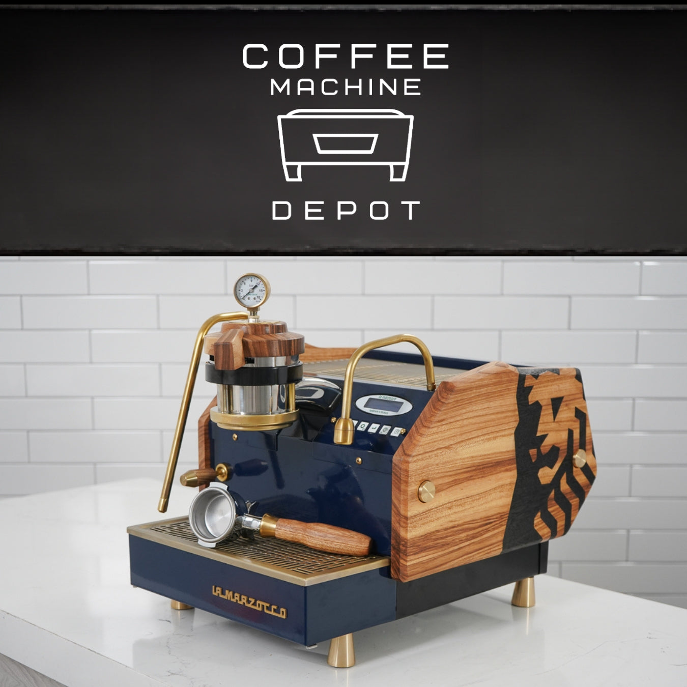La Marzocco GS3 1 Group MP Espresso Machine- Custom Navy & Oak