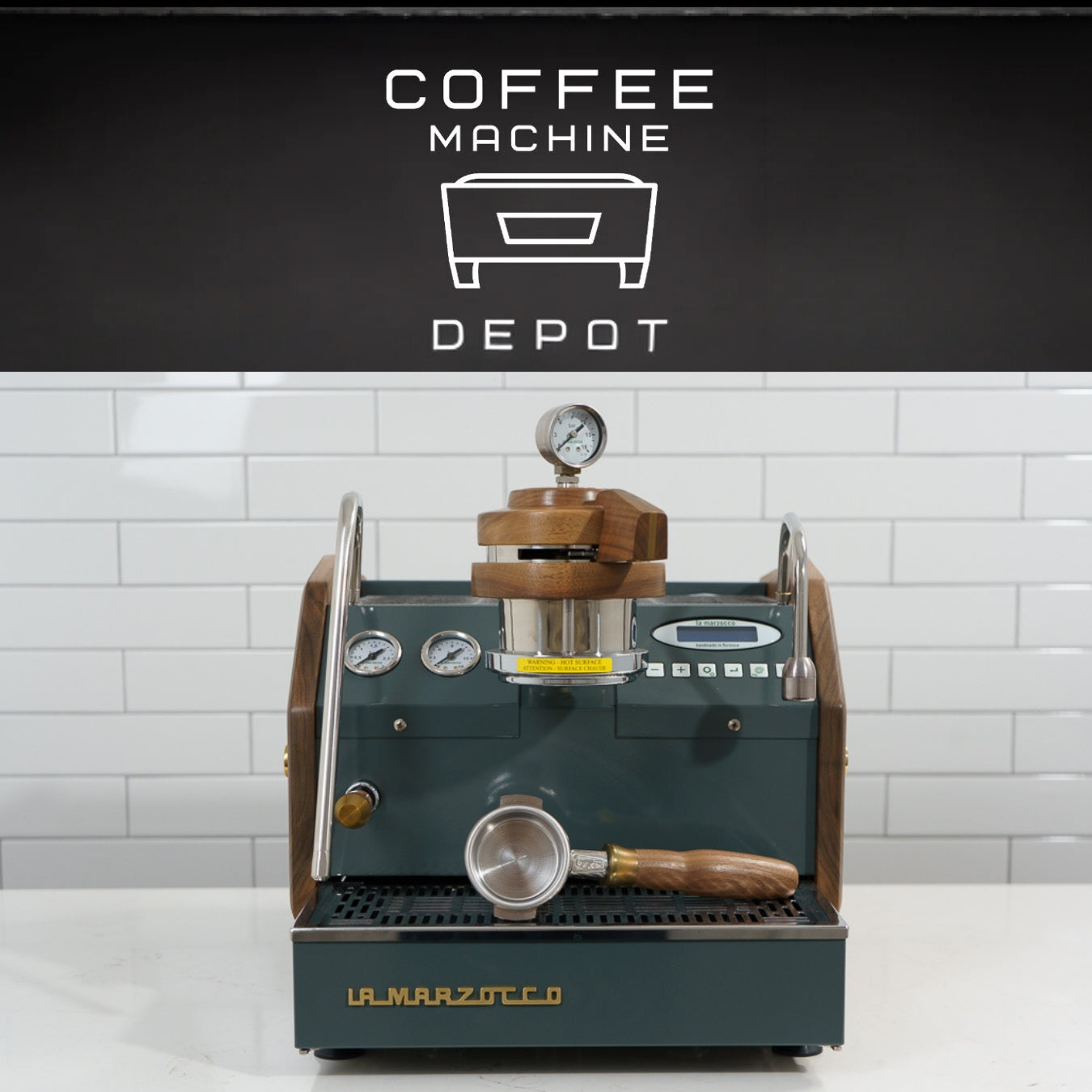 La Marzocco GS3 1 Group MP Espresso Machine- Custom Charcoal with Oak