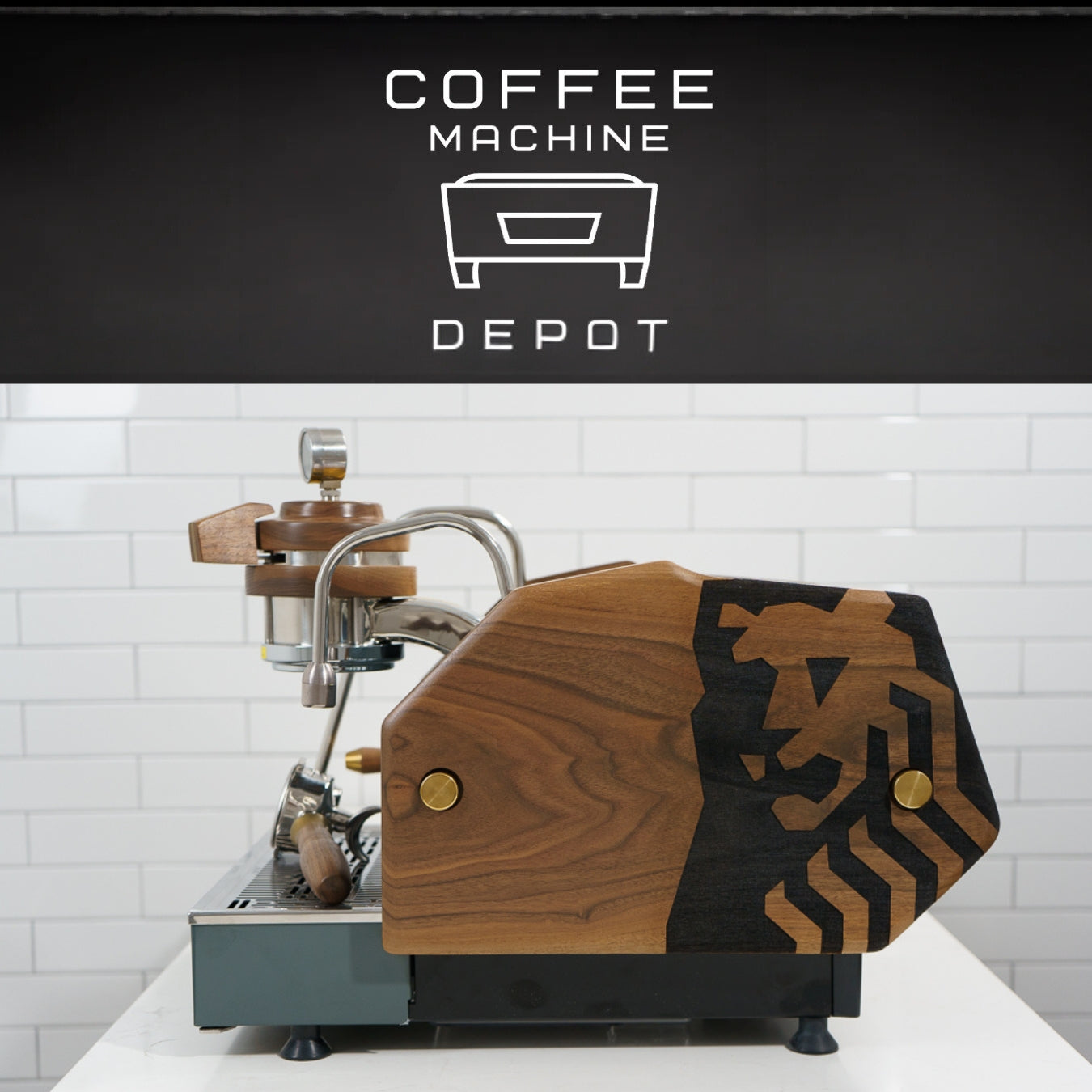 La Marzocco GS3 1 Group MP Espresso Machine- Custom Charcoal with Oak