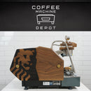 La Marzocco GS3 1 Group MP Espresso Machine- Custom Charcoal with Oak